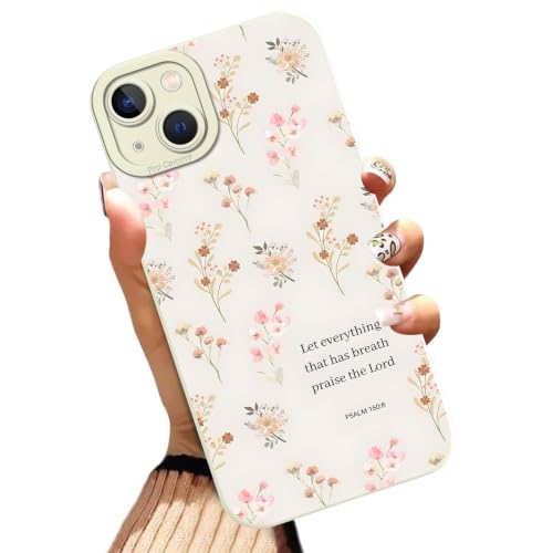 Aesthetics Jesus Christian Bible Verses Phone Case for iPhone 13 Case Flower Pattern Shockproof Soft Protective for Women Men Phone Cover Funda for iPhone 13 6.1 Inch - color: Aesthetics, size: for iPhone 13