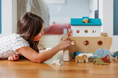 Tender Leaf Toys Noah’s Wooden Ark – Animal Shape Sorter – Christian Religion and Bible Story Based Educational Fun - Social, Creative, and Imaginative Play – Ages 3+