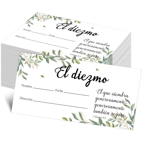 Woanger 500 Count Spanish Offering Envelopes Tithe Donation Tithes and Offering for Church Supplies(Leaf) - style: Leaf