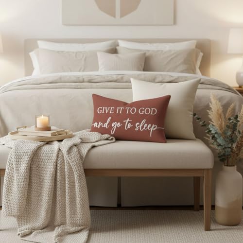 Decorative Throw Pillow Covers 12x20 Inch Set of 2 – Rust - color: Rust