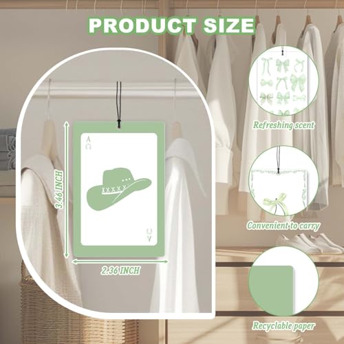 4 Pcs Car Air Fresheners,Sage Green Bow Western Car Accessories - color: greenbow