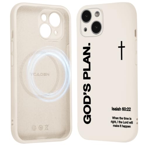 Magnetic Phone Case for iPhone 15, Aesthetic Jesus Bible Verse Cross Pattern Print for Women Men, Compatible with Magsafe, Shockproof Slim Soft TPU Cover for iPhone 15 6.1", White - color: White, size: iPhone 15