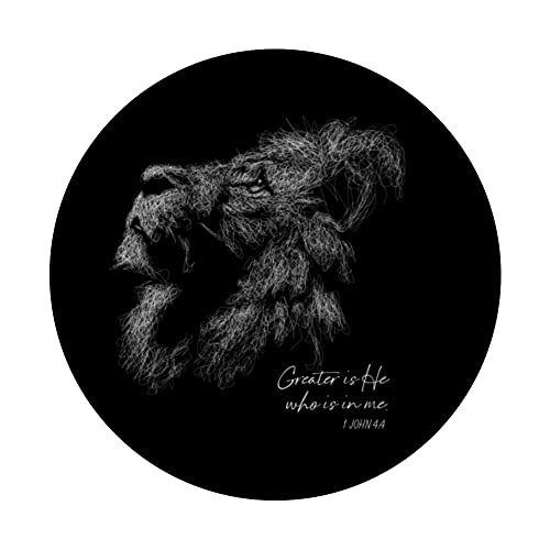 Lion of Judah - 1 John 4:4 Bible Verse PopSockets Swappable PopGrip