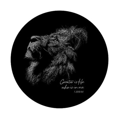 Lion of Judah - 1 John 4:4 Bible Verse PopSockets Swappable PopGrip