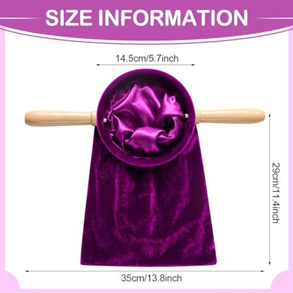 Tioncy 2 Set Church Tithe Offering Bag with Wooden Handle, 14" X 6", Purple - color: Purple, size: 14" X 6"