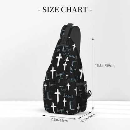 Jesus Christian Cross Crossbody Sling Bag For Women Men Adjustable Chest Bag Cute Shoulder Backpack Daypack For Sport Travel Hiking - color: Jesus Christian Cross 5