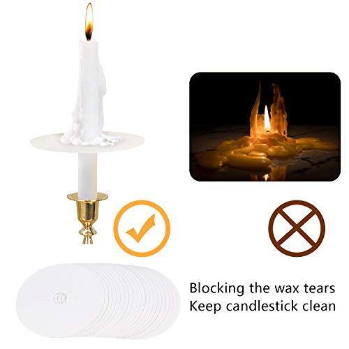 White Short Taper Candles, 20 Pack 5 Inch Church Candle Bulk with Drip Protectors, Unscented Candlesticks for Christmas Eve and Easter Candlelight Service, Vigil, Memorial and Devotional - size: 5 Inch, Pack of 20