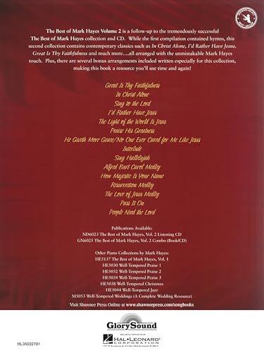 The Best of Mark Hayes Volume 2 | Piano Sheet Music Book | Contemporary Christian Arrangements for Worship and Church Services | Intermediate Sacred Piano Solos | Inspirational Songbook for Students