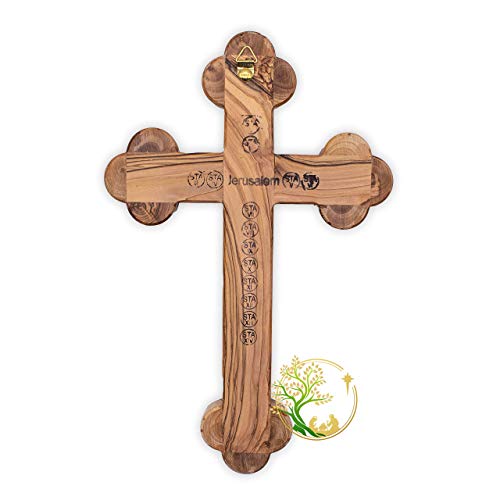 XLarge Handmade Mother of Pearl wall cross inlaid over Olivewood- Modern Religious Home wall décor - Unique Wooden crucifix for all occasions