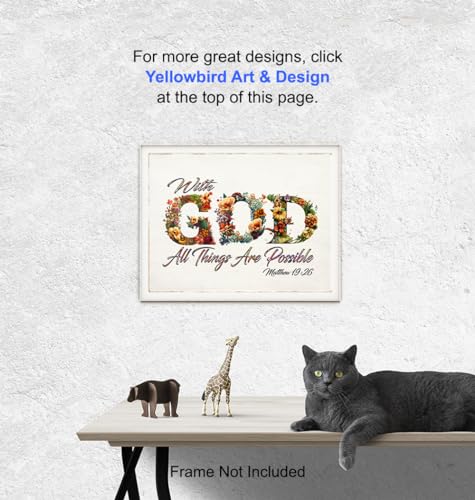 Bible Verse Quotes Wall Decor - Rustic Farmhouse Decor God Wall Art - Shabby Chic Christian Gifts for Women, Woman, Teen Girls - Motivational Scripture Decoration - Religious Sayings