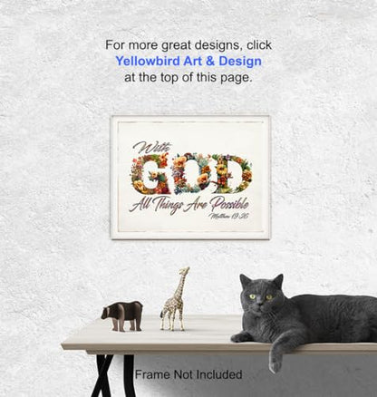 Bible Verse Quotes Wall Decor - Rustic Farmhouse Decor God Wall Art - Shabby Chic Christian Gifts for Women, Woman, Teen Girls - Motivational Scripture Decoration - Religious Sayings