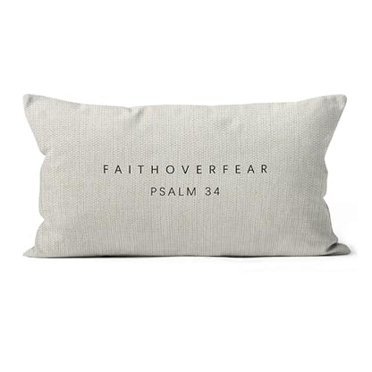 SiuSue Inspirational Christian Gifts for Women Men - Faith Over Fear Christian Pillow Covers 20x12, Bible Verse Gifts, Christian Decor, Christian Home Room Decor, Christian Pillow Cases