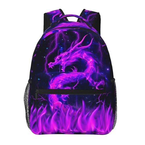 Giwawa Purple Dragon Backpack for Girls Boys Kids Cool Lighnting Bookbags - color: Puple