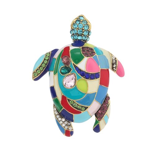 Cameo Brooch Vintage Silver Tone Lady Portrait Brooch Pins for Women Victorian Jewelry Crystal Rhinestone Brooches for Hat Scarf Collar Lapel Handbags Shawls for Christmas - color: Colorful Sear Turtle