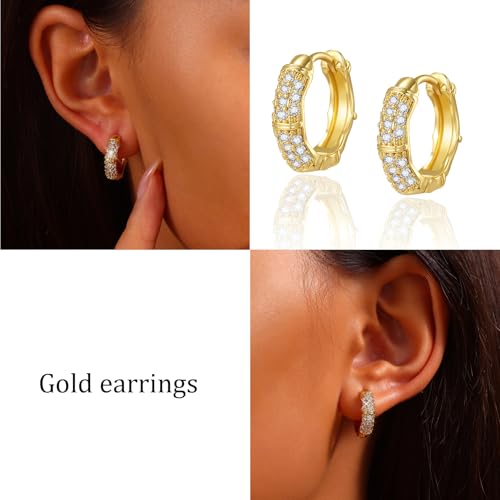 18K Gold Plated Hoop Earrings for Women, NICKEL-FREE & HYPOALLERGENIC, Timeless Jewelry Gift - color: gold-Circle