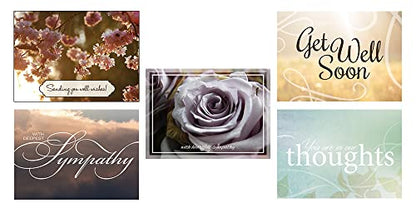 25 Sympathy Get Well Cards with Envelopes Business, Family (Variety Set)