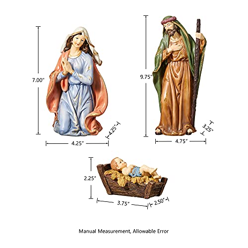 Glitzhome 12Pcs Resin Nativity Figurine Set for Christmas Indoor Xmas Natvity Scene Sets Collectible Christmas Countertop Nativity Figures Miniatures Statue for Tabletop Ornament Gifts 10.00" x 26.00" - size: 10.00 x 26.00 Inches