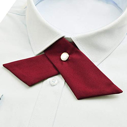 Adjustable Criss Cross Bow Tie School Uniform Pre Tied Bowtie Necktie Women Uniform Tie Cosplay Costume Accessory - color: 01, Dark Red
