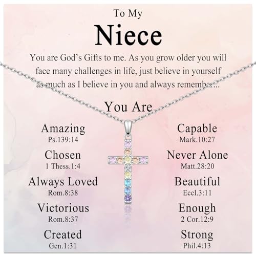 Cross Necklace for Little Girls Catholic Christian Religious Gifts - color: To My Niece