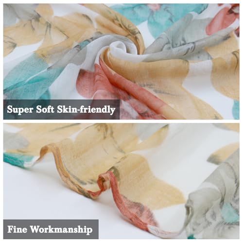 vimate Lightweight Scarf for Women Fashion Head Cover Hijab Cotton Voile Scarf Shawl Wrap for Spring Fall Winter Season - color: F1#.style 72