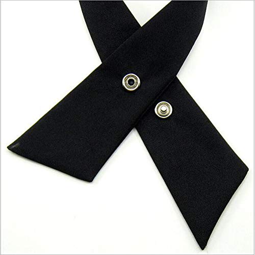 Tie for Men Women Adjustable Criss-Cross Bowtie School Uniform Pre Tied Bows for Girls Neck Tie Accessories PTK03 (Black New)