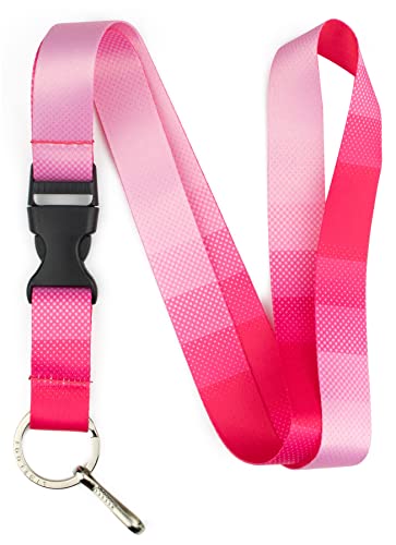 Limeloot Lanyard – Soft Neck Lanyard with Quick Release & Key Ring – ID Badge Holder & Keychain Lanyard for Men & Women - color: Pink