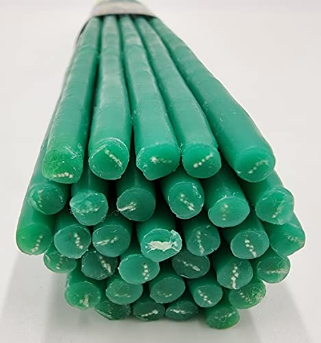 TALISMAN4U 33 Beeswax Taper Candles 11 inch Jerusalem Church Candles - color: Green