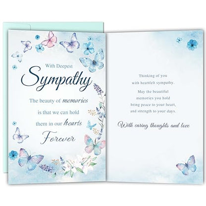Sympathy Card for Loss of Loved One, Heartfelt Condolence Card, Comforting Bereavement Greeting for Family Friends, Deepest Sympathy Gift Cards with envelopes - color: sympathy card