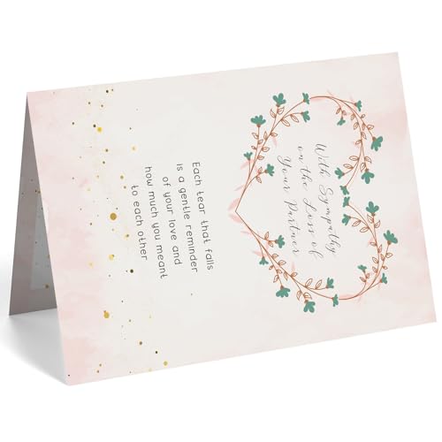 Sympathy Card for Loss of Partner – Condolence Card for Grieving Spouse, Memorial Bereavement Card with Heartfelt Message, Comforting Sympathy Greeting Card - style: Card-249
