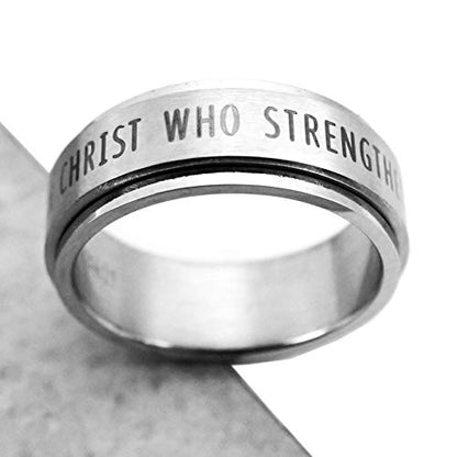 Philippians 4:13 I Can Do All Things Through Christ Spinner Ring