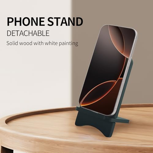 Solid Wood Simple Phone Stand, Desktop Stand,Tablets Tablet Display Stand, Compatible with All Phones (Dark Green Wood) - color: dark green wood