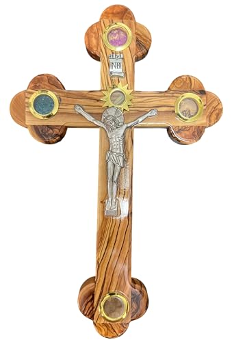 Bethlehem Gifts TM 11 Inch Decorative Olive Wood Wall Crucifix - Christian Religious Home Decor - size: 11 Inch