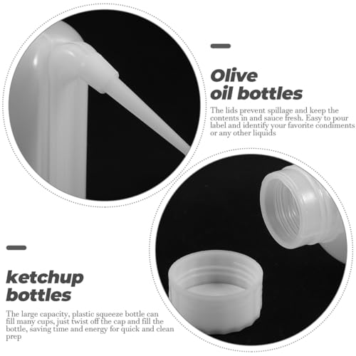 PRETYZOOM Communion Cup Filling Bottle Set 5 pack Squeeze Condiment Bottles with Side Straw Reusable Plastic Sauce Dispenser for Ketchup Mustard Salad Dressing Church Bbq Party Kitchen Prep