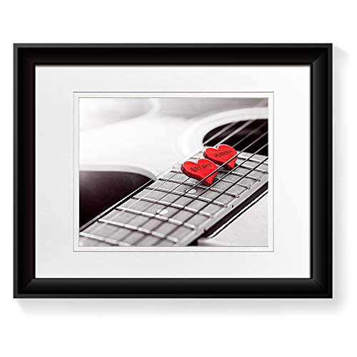 A&T ARTWORK Touching Your Heart Photo Prints Gift Couple's Names and the Date Gift for Anniversary,Valentine's day,Wedding 14x11 inches & D-Mats UNFRAMED - color: Heart Touching, size: 11x14"