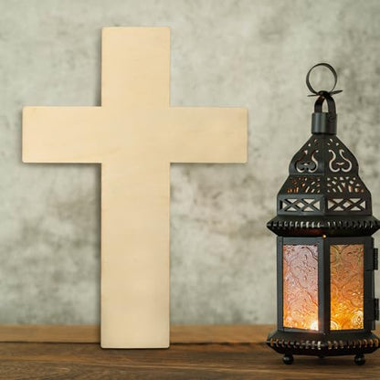 Anglechic 12 Pack Wooden Cross Craft 12 Inch Wood Crosses for Crafts - color: Cross, size: 12 Inch