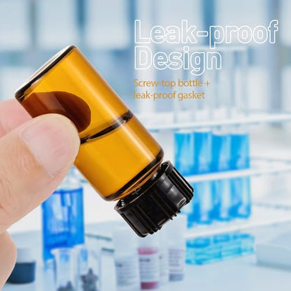 10Pcs 10ml Small Amber Glass Lab Sample Vials with Black Screw Caps - color: amber, size: 10ml