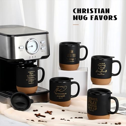 FillTouch 12 Pcs Christian Gifts Coffee Mugs Bulk,Black,Classics - color: Black, size: Classics
