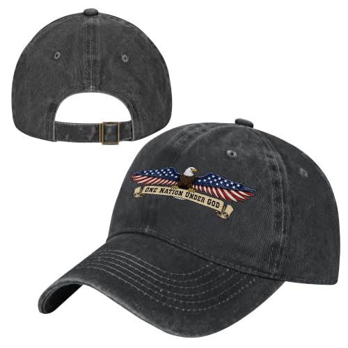Religion Christ Christian Jesus Baseball Cap for Men Women Adjustable Retro Washed Golf Dad Caps Funny Graphic - color: One Nation Under God Faith Christian