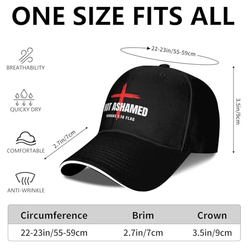 Jesus Baseball Cap for Men and Women Adjustable Christian Trucker Hat Fashion Cross Golf Hat - color: Jesus Cross Christian Romans 1:16