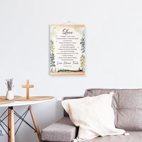 Ybqhd Love Never Fails Poster Hanger, Christian Bible Verse Wall Art - color: B-1 Corinthians 13:4-8