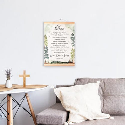 Ybqhd Love Never Fails Poster Hanger, Christian Bible Verse Wall Art - color: B-1 Corinthians 13:4-8