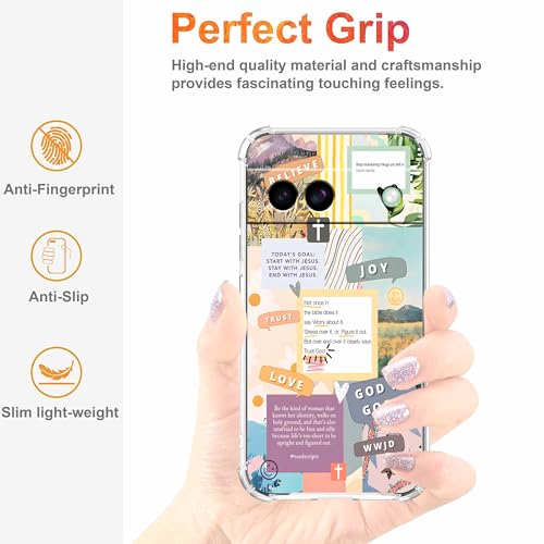 Christian Quotes Bible Motivational Words Collage Pattern,Soft TPU Bumper Phone Case for Google Pixel 8a - size: Google Pixel 8a
