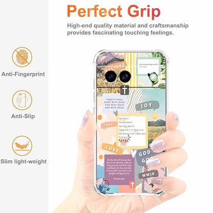 Christian Quotes Bible Motivational Words Collage Pattern,Soft TPU Bumper Phone Case for Google Pixel 8a - size: Google Pixel 8a