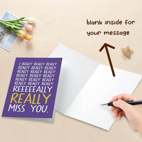 Funny Miss You Card, Long Distance Friendship Card, Humor Thinking of You Card for Friend, Boyfriend, Girlfriend, Family, Relatable Meme Style - color: I Really Miss You