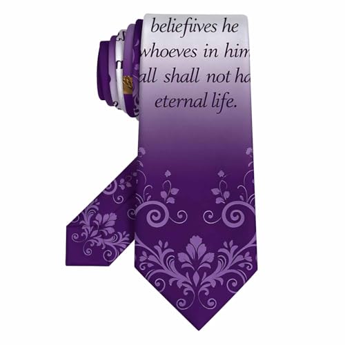 Neckties for Men Silver Star American Flag Men's Ties for Church Worship Wedding Formal - color: Christian Quote