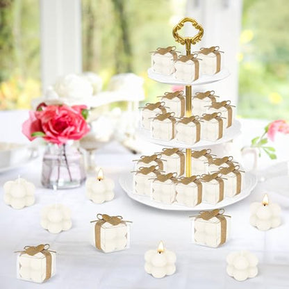 30 Sets Mini Bubble Candles Wedding Favors for Guests, 1.57" Soy Wax Candle - color: Ivory