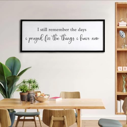 Foutcheou I Still Remember the Days I Prayed Sign Wall Art, 32"×12", Black - color: I Still Remember the Days I Prayed Black, size: 32"L x 12"W