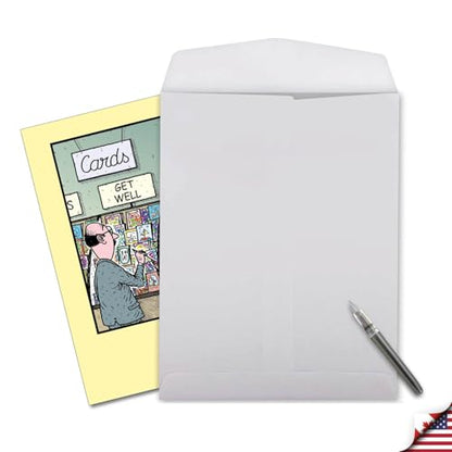 NobleWorks Jumbo Get Well Greeting Card w/Envelope Cartoon Humor J9745 - style: Get Well