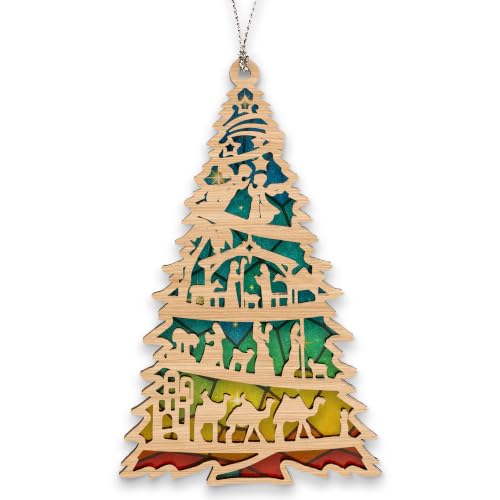Nativity Ornaments, Religious Christmas Ornaments, Nativity Scene Ornaments - color: Nativitytree
