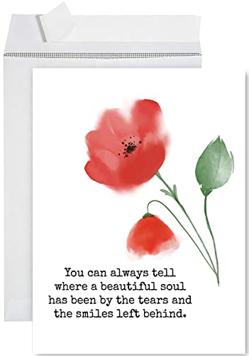 Andaz Press Jumbo Sympathy Card with Envelope, Sorry For Your Loss Card, A Beautiful Soul, Premium Condolences Card with Big Blank Space to Send to Friends, Family, 8.5" x 11", 1-Pack - color: A Beautiful Soul